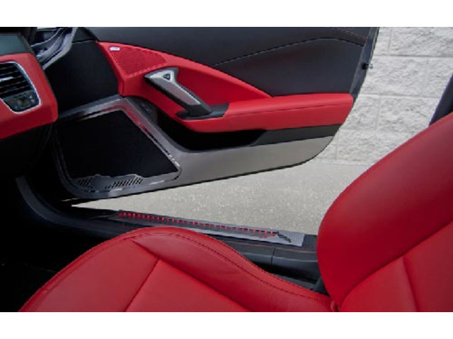 Corvette C7 2014-2019 Защитные накладки на низа дверей, нержавеющая сталь, логотип corvette
