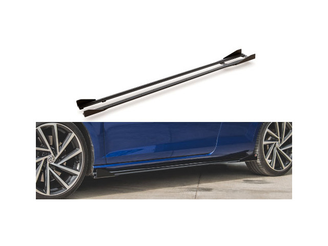 Golf VII R-line 17-19 Накладки на боковые пороги V6, черные, 2 штуки
