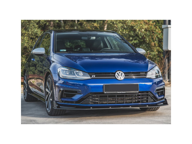 Golf VII R-line 17-19 Спойлер переднего бампера V12, черный