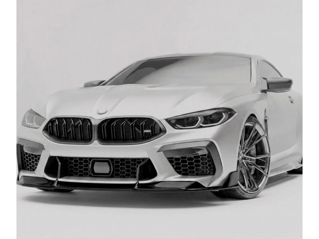 BMW M8 F91 F92 F93 Спойлер переднего бампера черный REVOZPORT