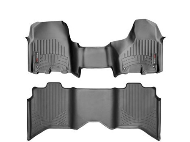 Dodge Ram 09- Crewcab Ковры резиновые WeatherTech, с единым передним рядом, черные, два крепежных отверстия