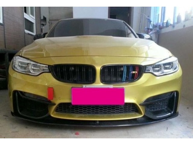 BMW 4 F82 Губа переднего бампера + накладки, карбон, 5 частей