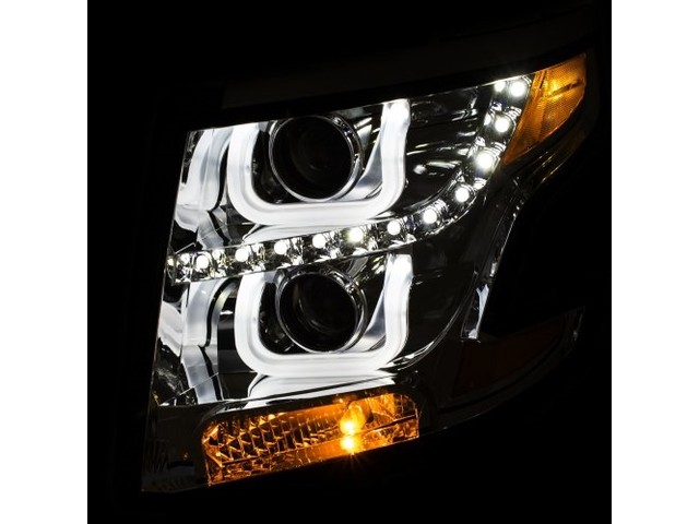 Chevrolet Tahoe 2014 Оптика хром DRL U-Type