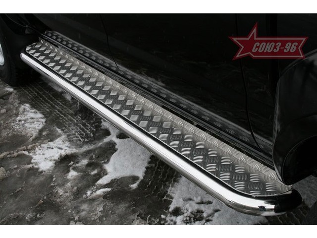Пороги с листом d 60 (компл 2шт) Nissan NP-300 2008-